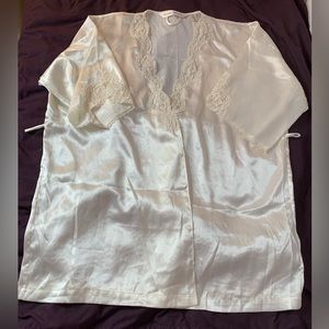 vintage VS short robe bridal lace sequins one size inside tie 3/4 sleeves